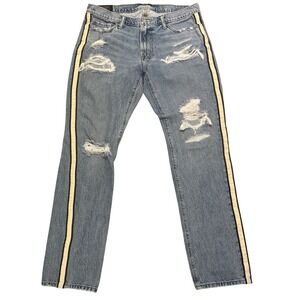 Abercrombie & Fitch Jeans Men's 33x32 *32x29* Blue Denim Langdon Slim Distressed